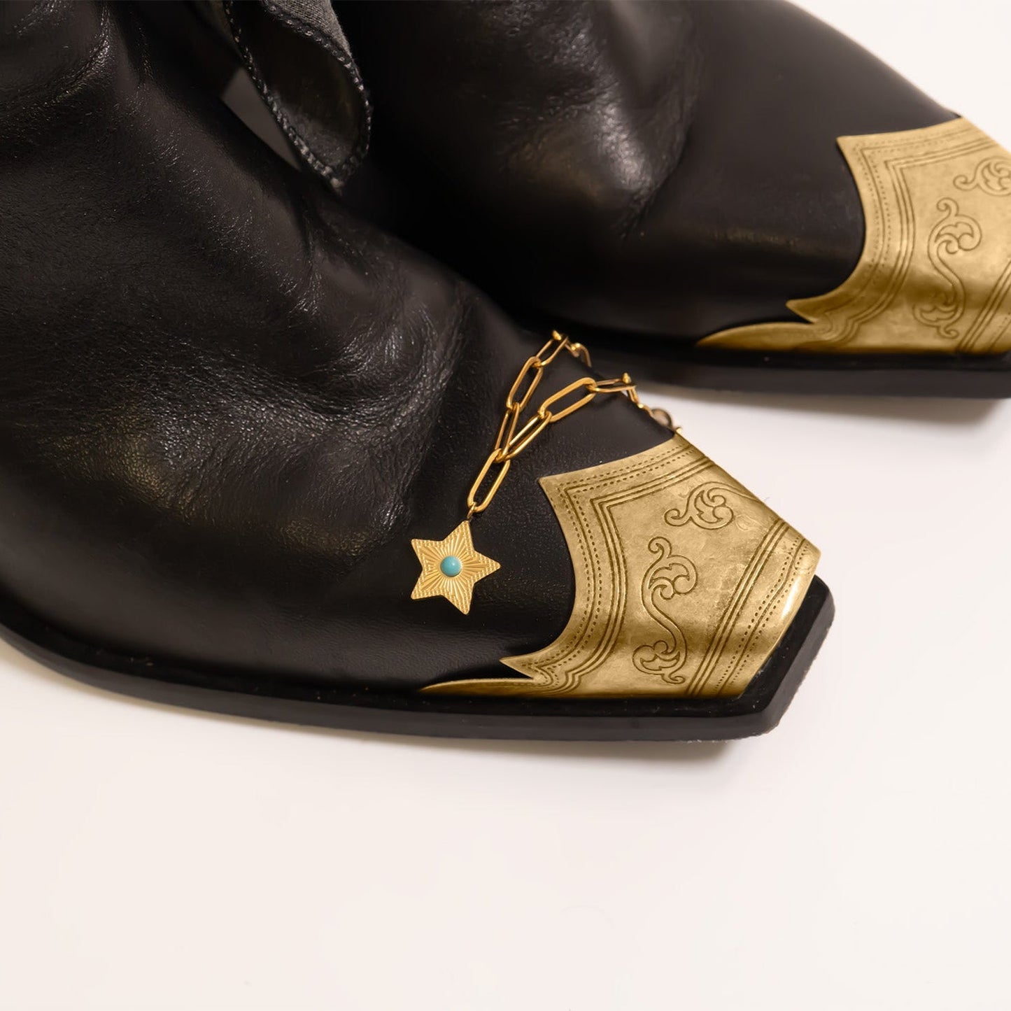 18K Gold PVD Stainless Steel Turquoise Star Charm / PDL0311