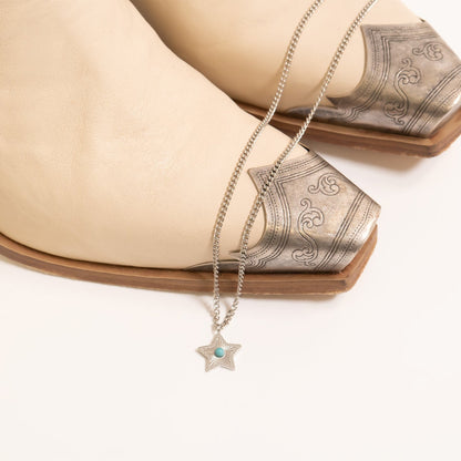 18K Gold PVD Stainless Steel Turquoise Star Charm / PDL0311