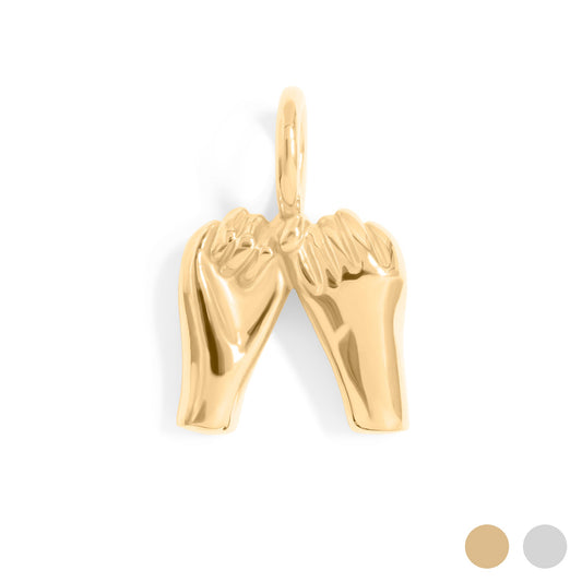 18K Gold PVD Stainless Steel Pinky Promise Charm / PDL0315
