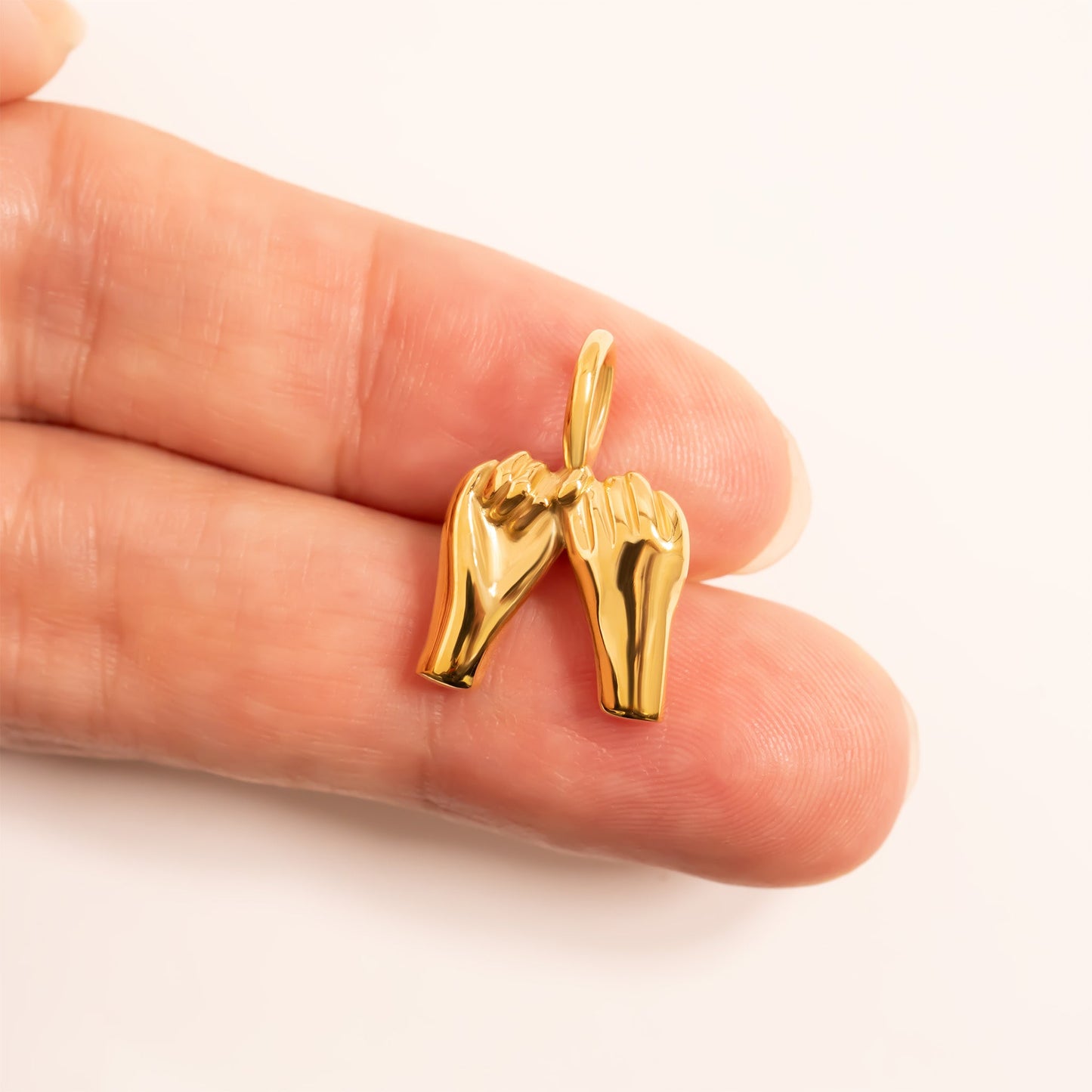 18K Gold PVD Stainless Steel Pinky Promise Charm / PDL0315