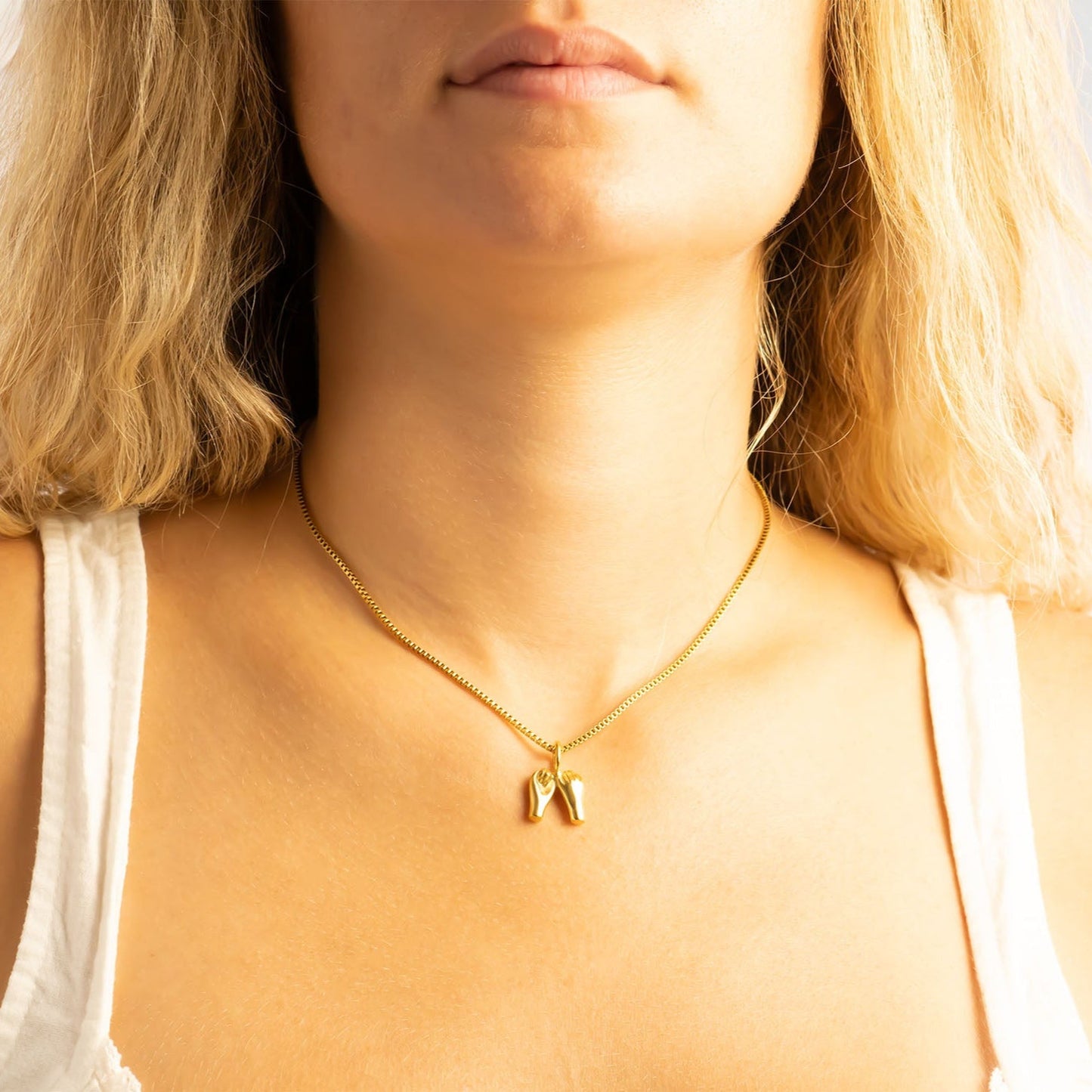 18K Gold PVD Stainless Steel Pinky Promise Charm / PDL0315