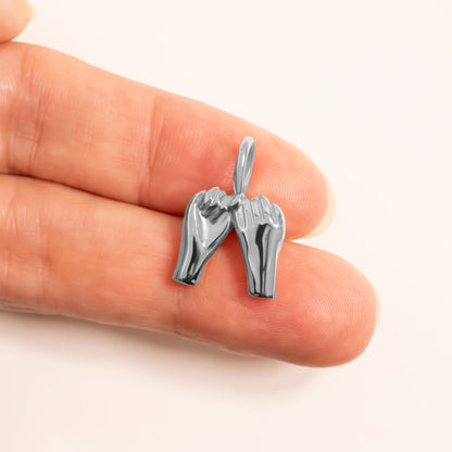 18K Gold PVD Stainless Steel Pinky Promise Charm / PDL0315