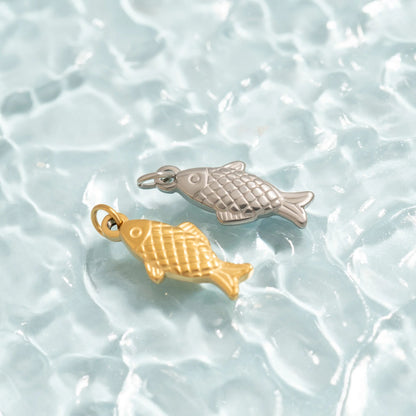 18K Gold PVD Stainless Steel Fish Charm / PDL0316