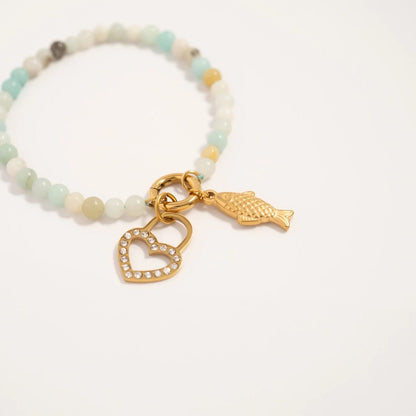 18K Gold PVD Stainless Steel Fish Charm / PDL0316