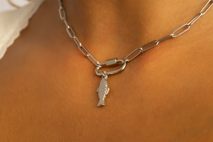 18K Gold PVD Stainless Steel Fish Charm / PDL0316