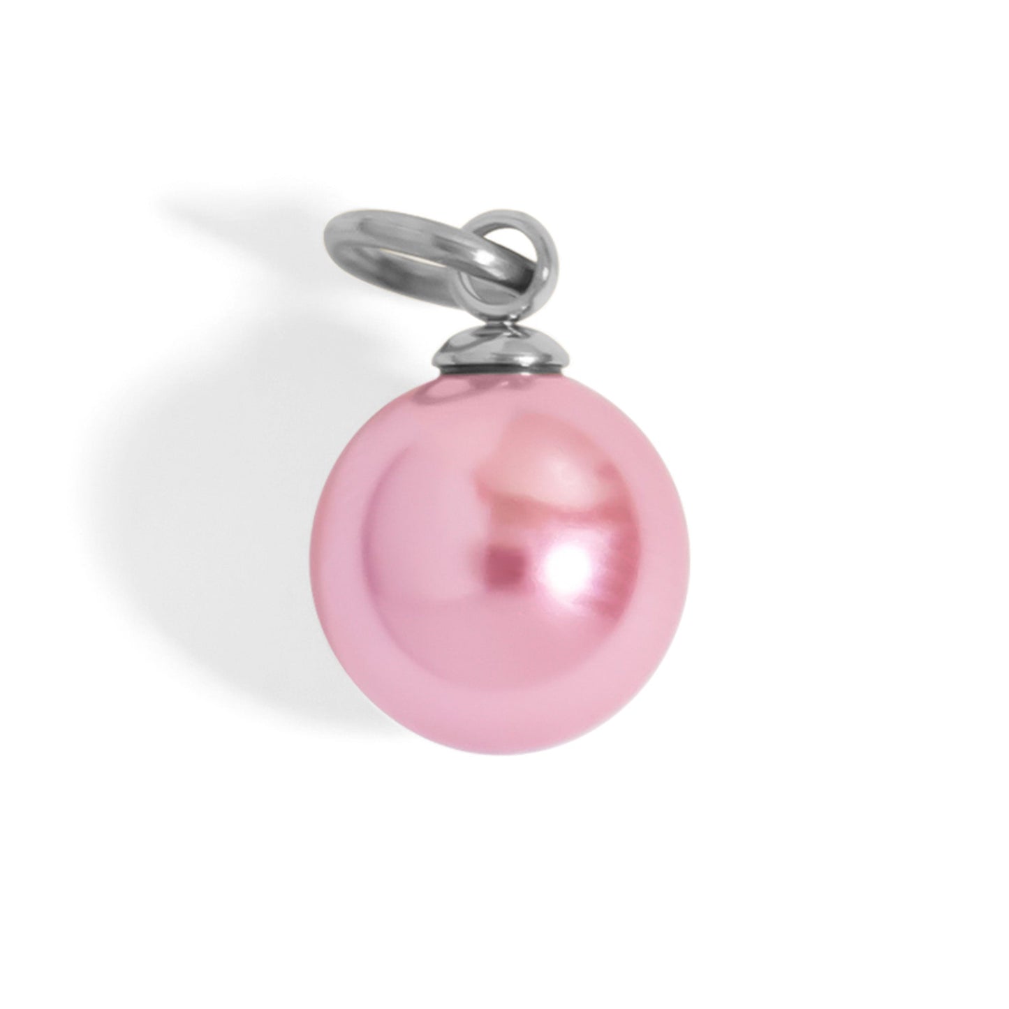18K Gold PVD Stainless Steel Pink Pearl Charm / PDL0318