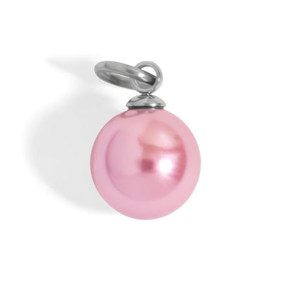 18K Gold PVD Stainless Steel Pink Pearl Charm / PDL0318