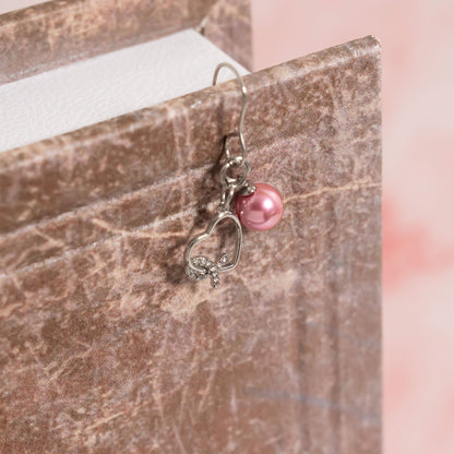 18K Gold PVD Stainless Steel Pink Pearl Charm / PDL0318