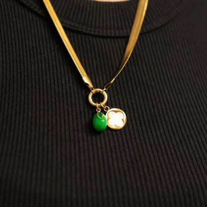 18K Gold Stainless Steel Lime Charm /