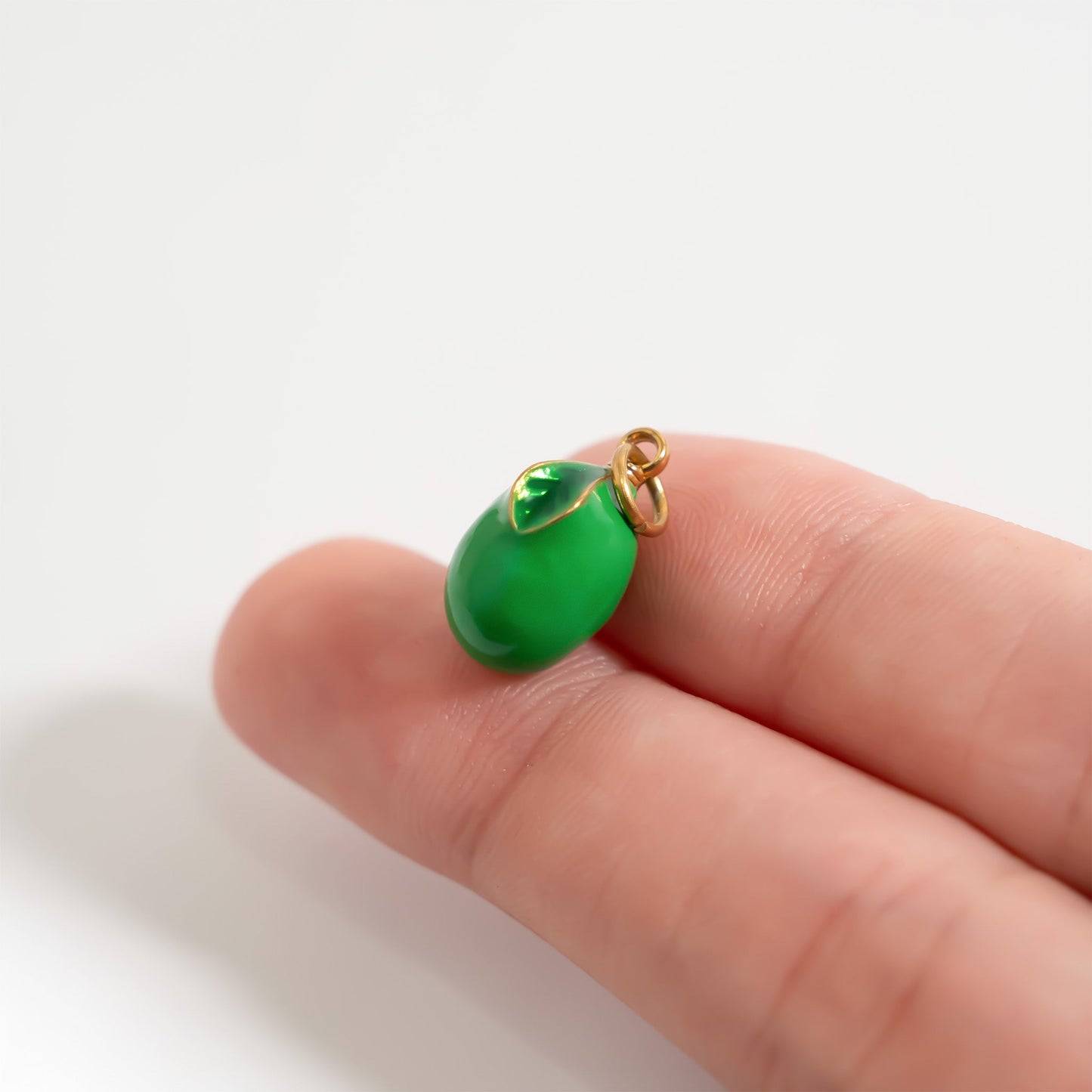 18K Gold Stainless Steel Lime Charm /