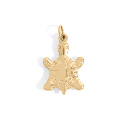 18K Gold PVD Stainless Steel Mother Of Pearl Turtle Charm / PDL0344
