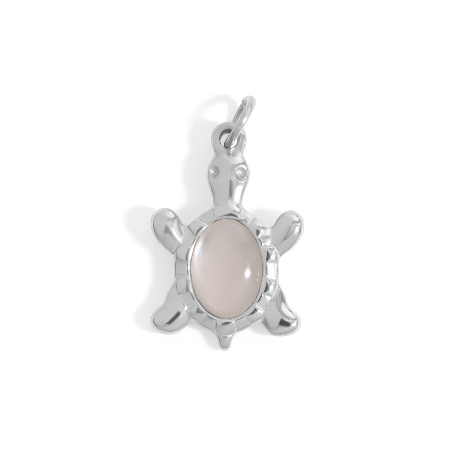 18K Gold PVD Stainless Steel Mother Of Pearl Turtle Charm / PDL0344