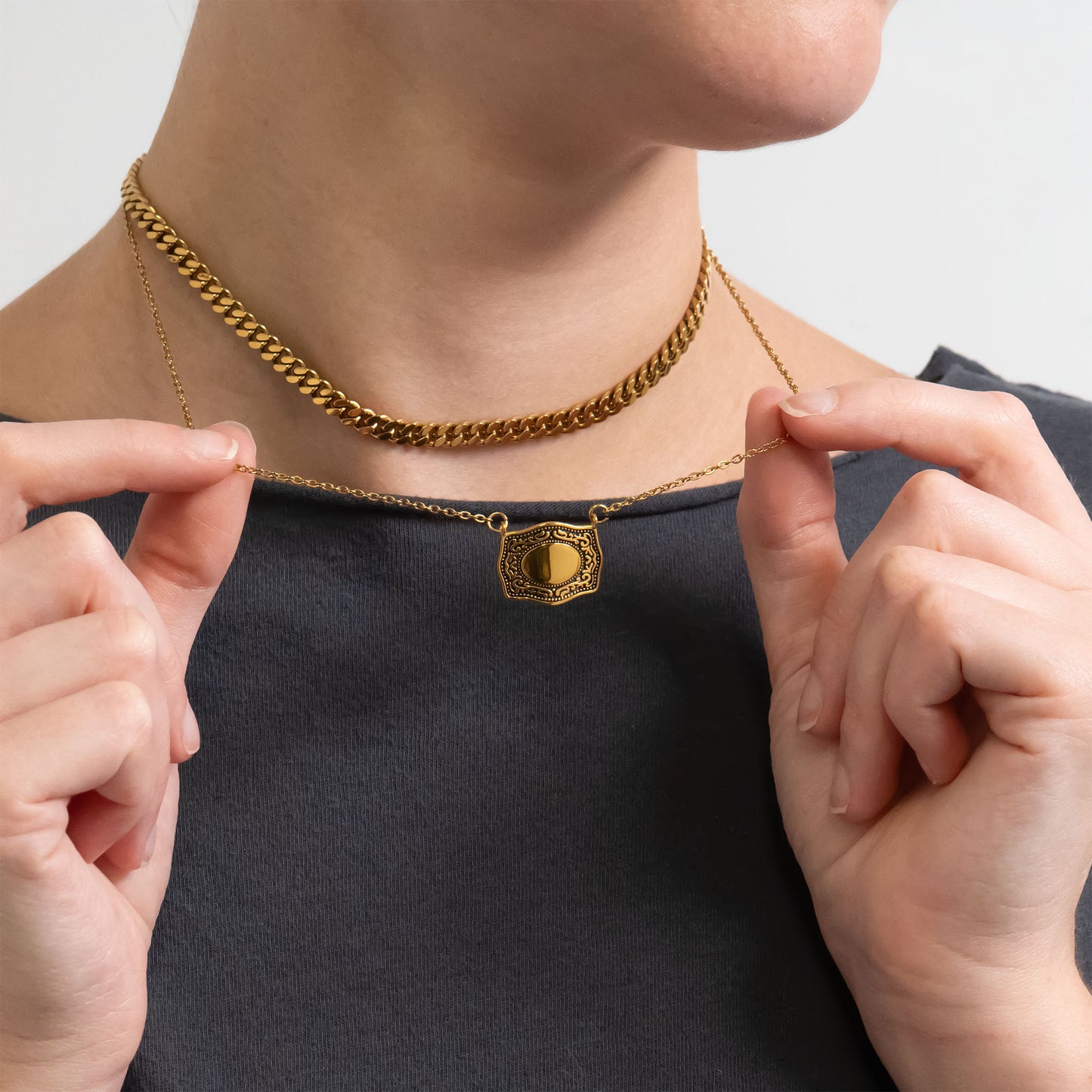 18K Gold PVD Stainless Steel Belt Buckle Charm / PDL0345