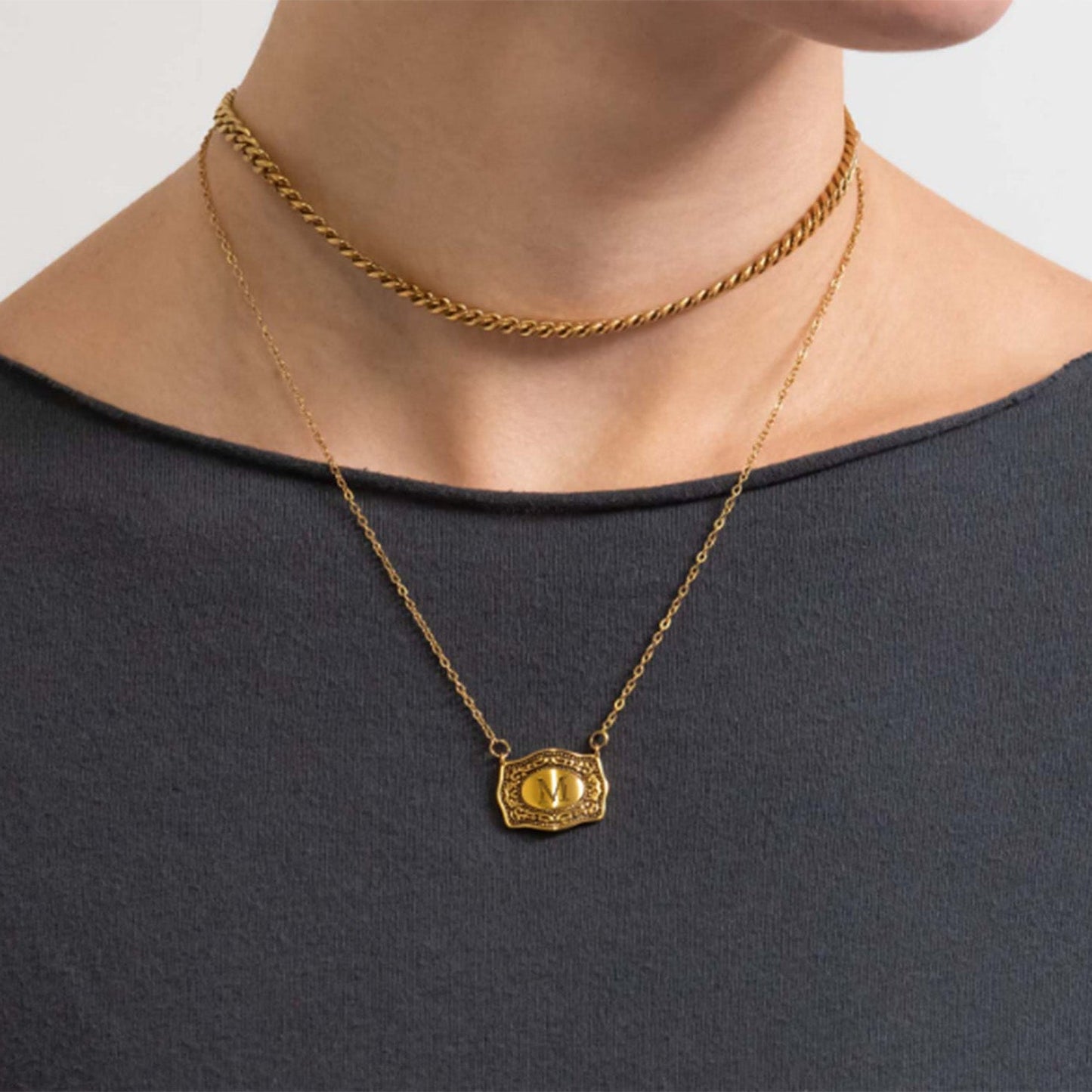 18K Gold PVD Stainless Steel Belt Buckle Charm / PDL0345