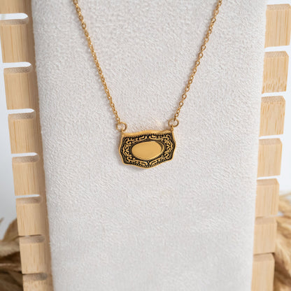 18K Gold PVD Stainless Steel Belt Buckle Charm / PDL0345