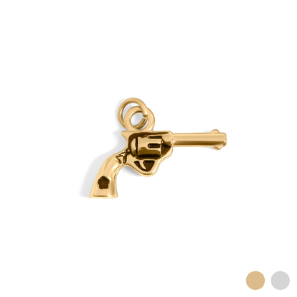 18K Gold PVD Stainless Steel Western Gun Charm / PDL0346