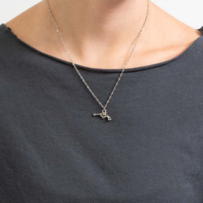 18K Gold PVD Stainless Steel Western Gun Charm / PDL0346