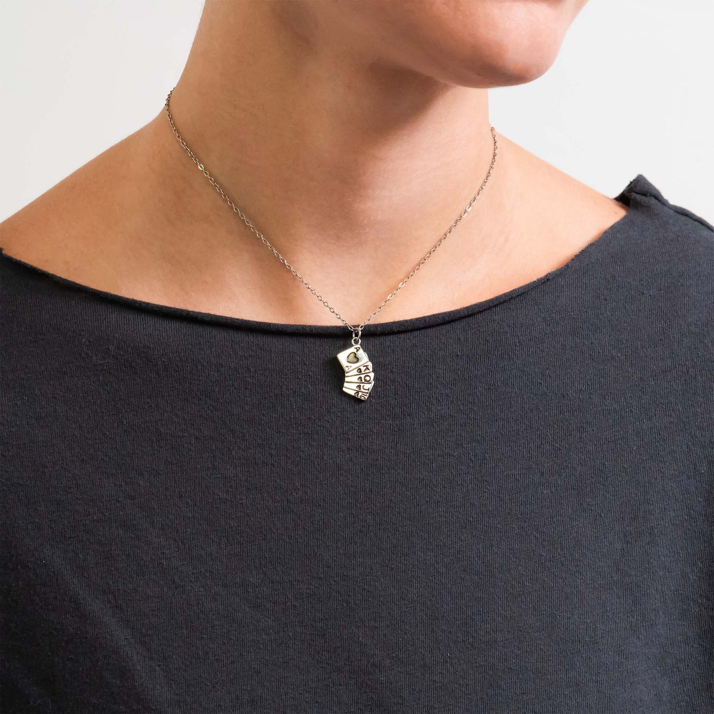 18K Gold PVD Stainless Steel Playing Cards Charm / PDL0347