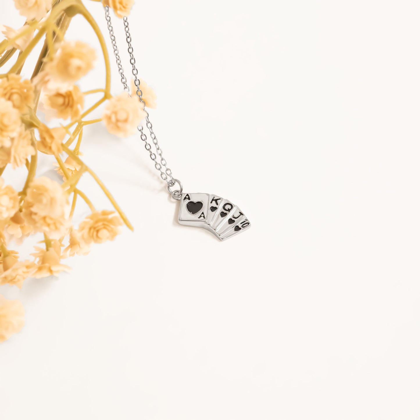 18K Gold PVD Stainless Steel Playing Cards Charm / PDL0347