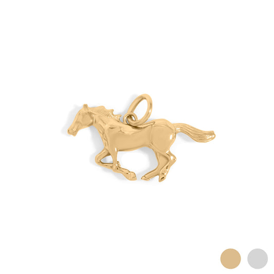18K Gold PVD Stainless Steel Horse Charm / PDL0348