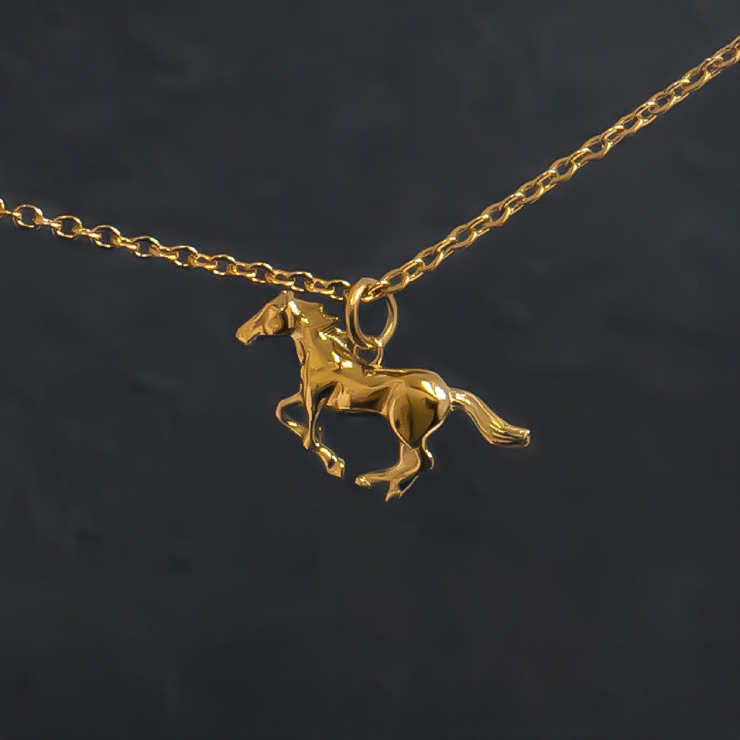 18K Gold PVD Stainless Steel Horse Charm / PDL0348
