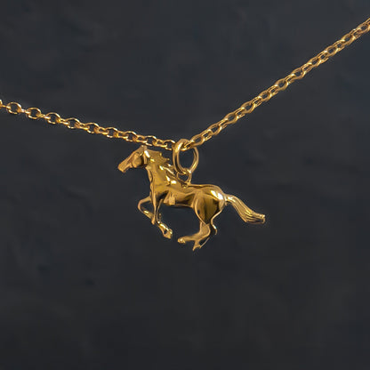 18K Gold PVD Stainless Steel Horse Charm / PDL0348