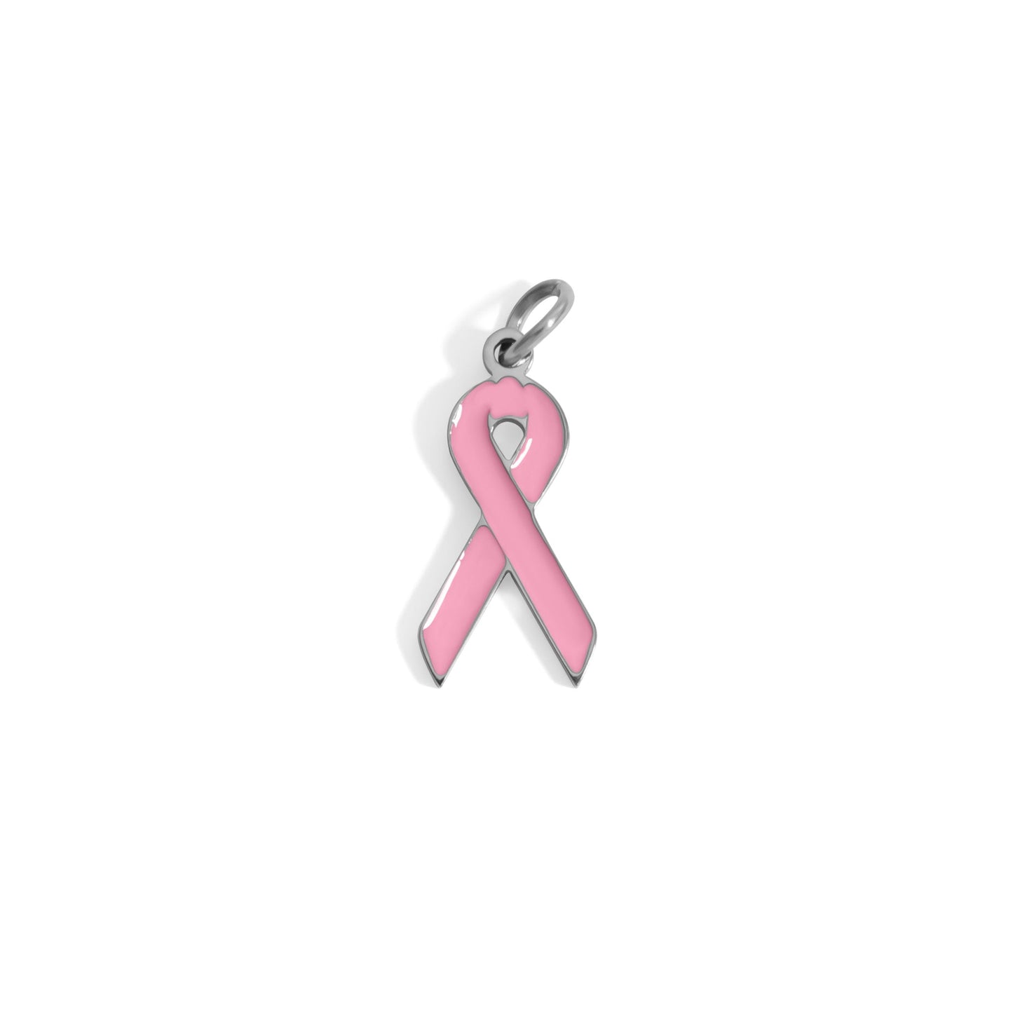 18K Gold PVD Stainless Steel Cancer Ribbon Charm / PDL0350