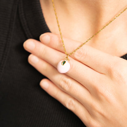 18K Gold PVD Stainless Steel Peach Charm / PDL0367