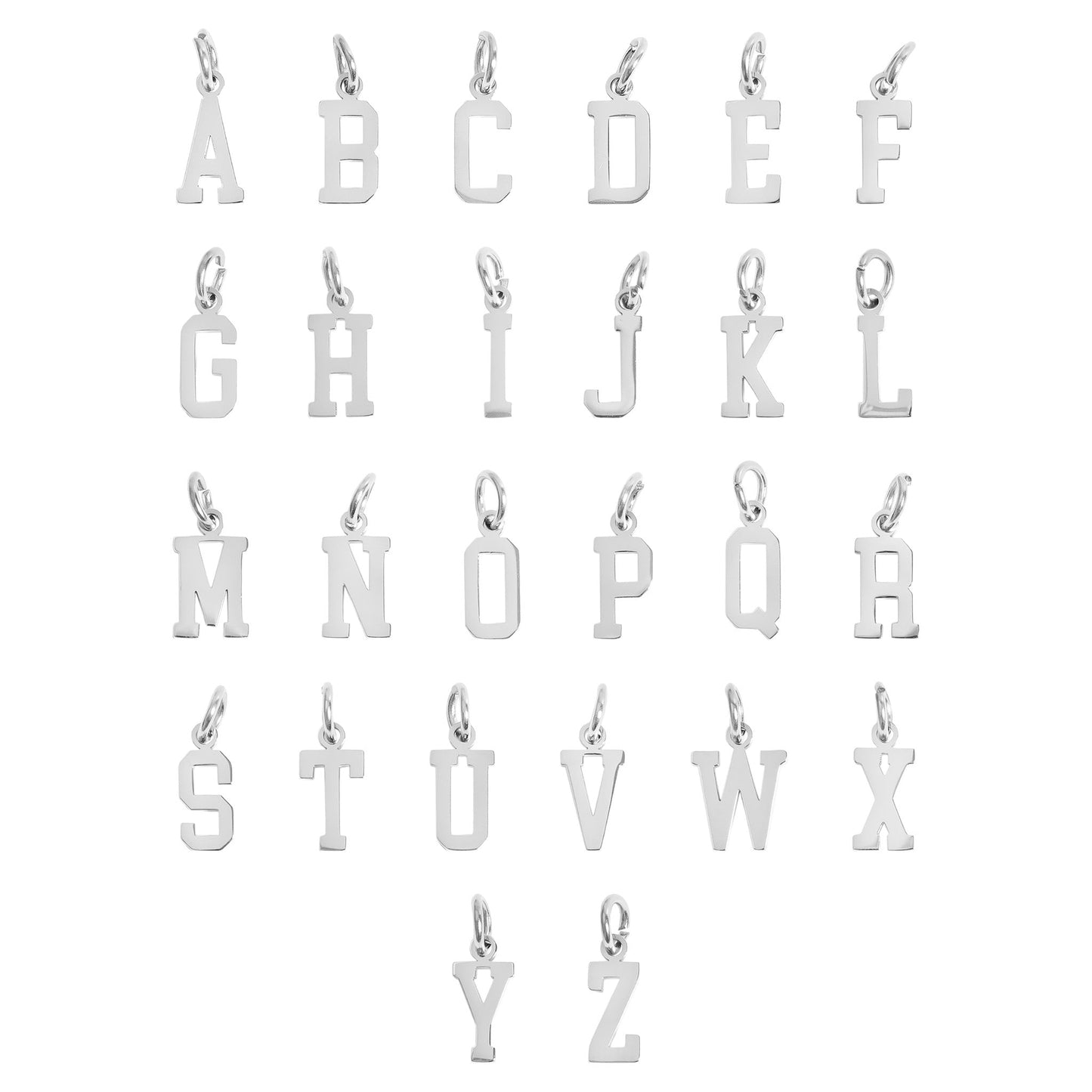 Stainless Steel Small Sport Letter Pendants / PDS0005
