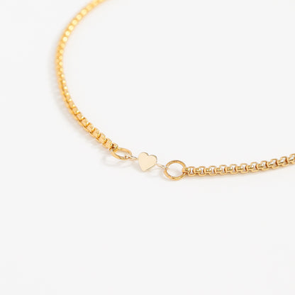 Permanent Jewelry 14K Solid Gold Heart Connector Charm / PMJ1006