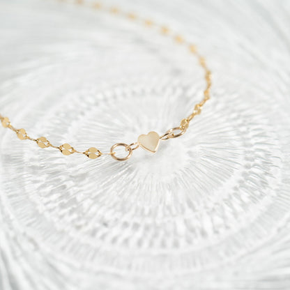 Permanent Jewelry 14K Solid Gold Heart Connector Charm / PMJ1006