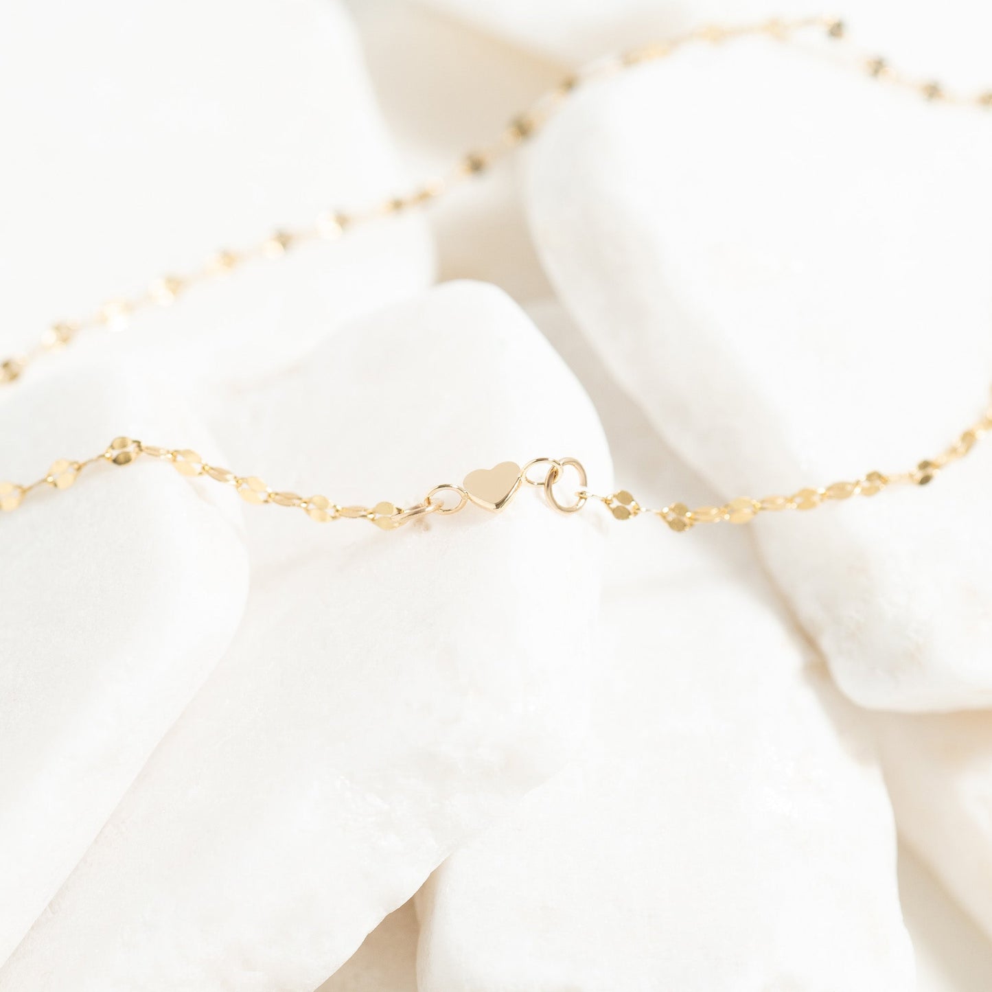 Permanent Jewelry 14K Solid Gold Heart Connector Charm / PMJ1006