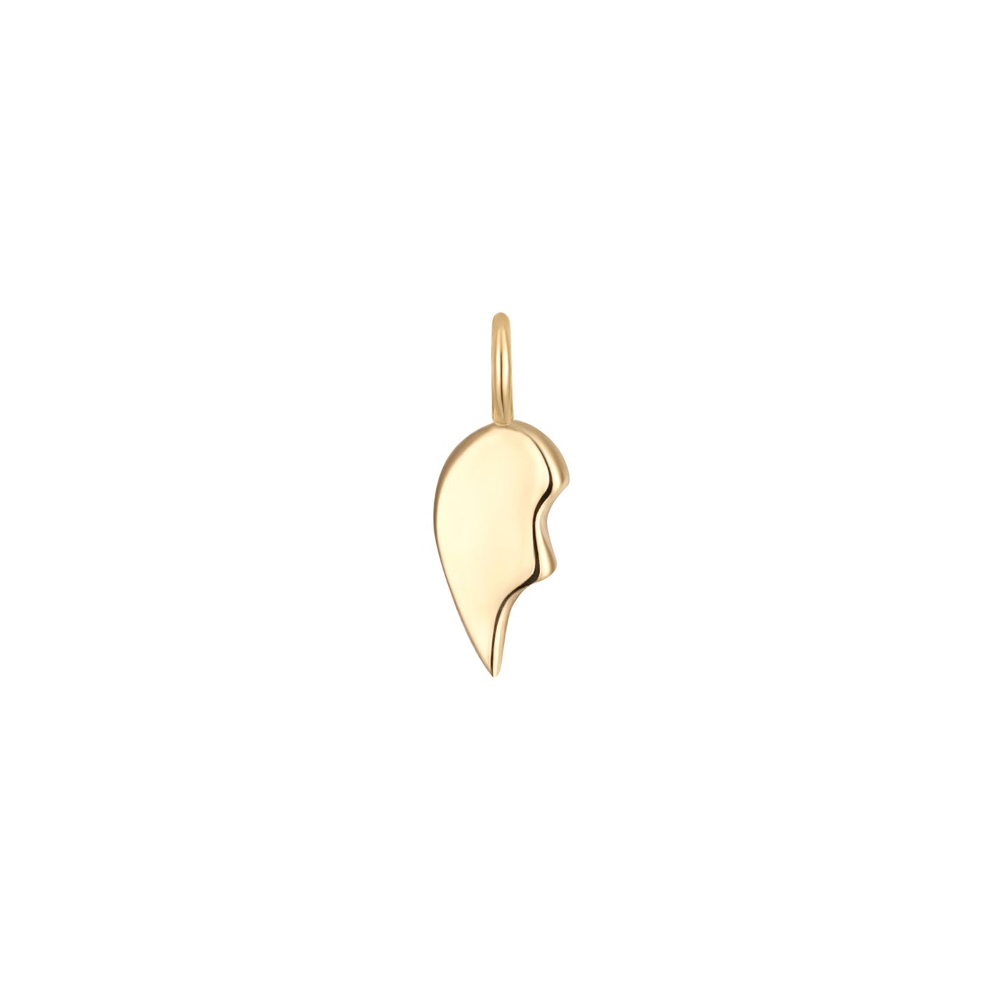 Permanent Jewelry Left Side 14K Solid Gold Broken Heart Charm / PMJ1008