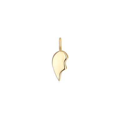 Permanent Jewelry Left Side 14K Solid Gold Broken Heart Charm / PMJ1008