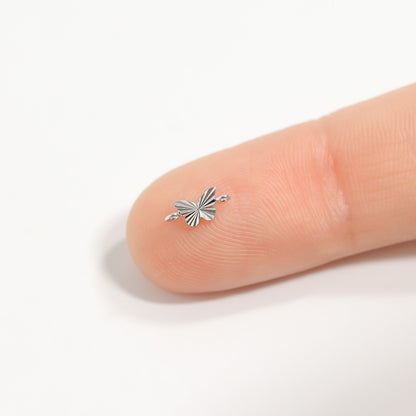 .925 Sterling Silver Sunburst Butterfly Charm Connector / PMJ1018