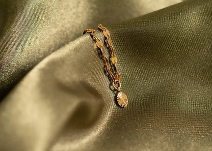 Permanent Jewelry .925 Sterling Silver Sunburst Oval Charm / PMJ1019