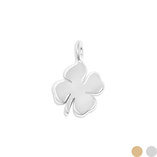 .925 Sterling Silver Four Leaf Clover Charm for Permanent Jewelry / PMJ1025