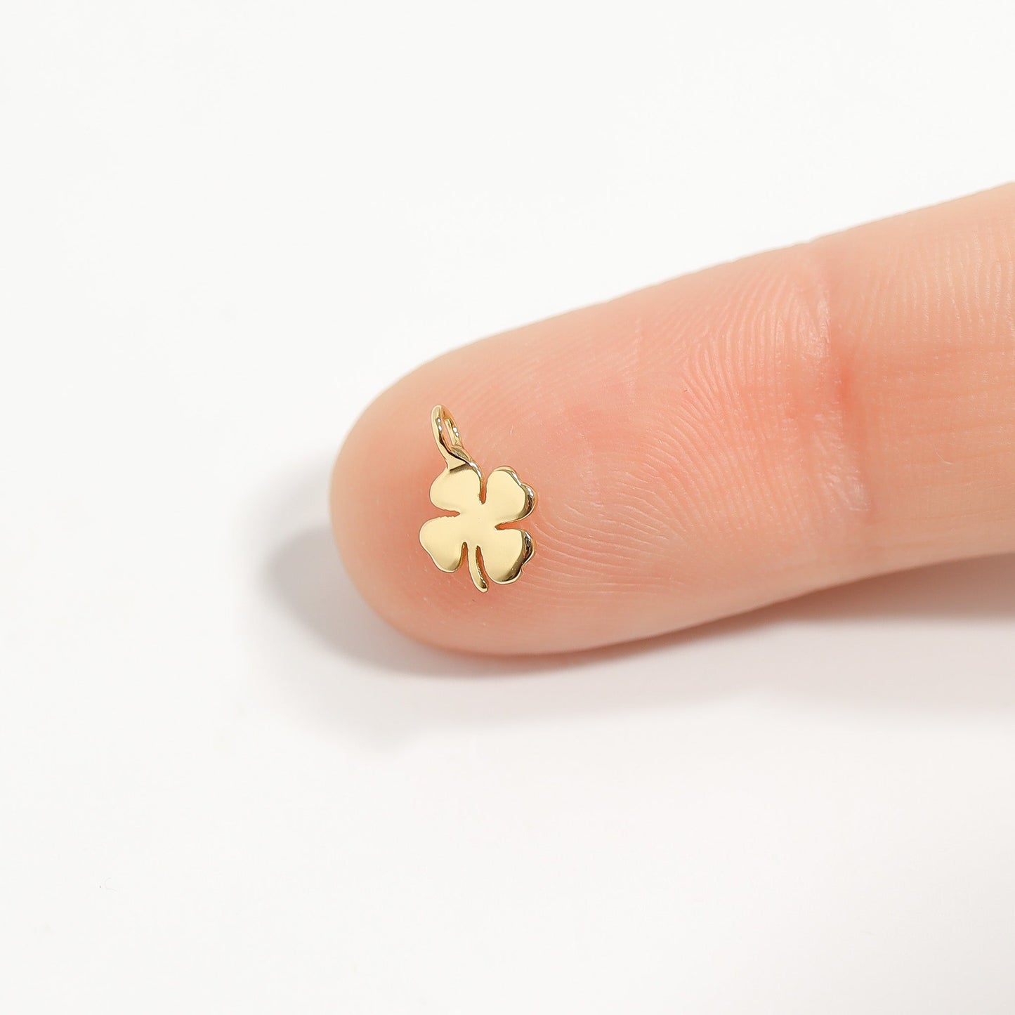 .925 Sterling Silver Four Leaf Clover Charm for Permanent Jewelry / PMJ1025