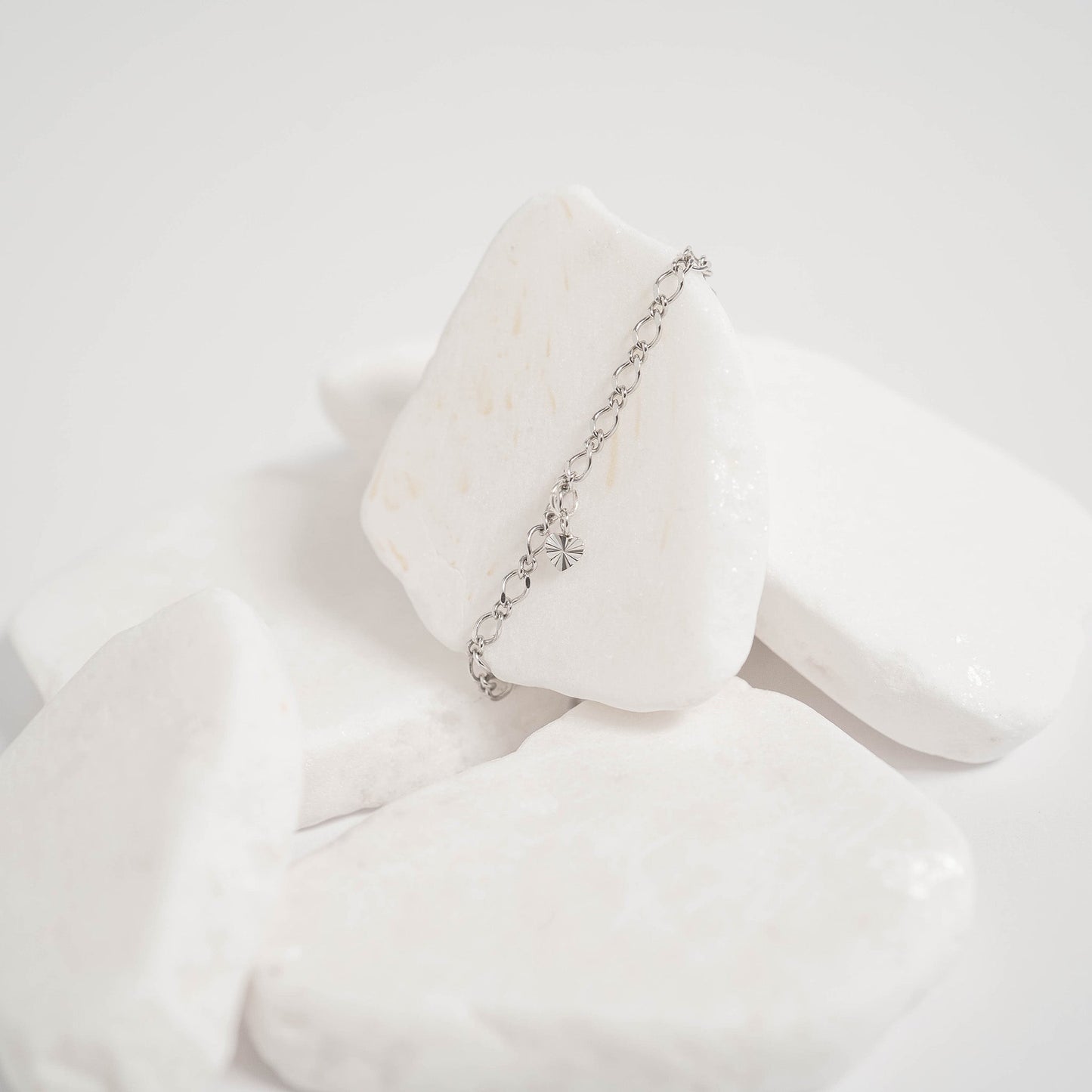 .925 Sterling Silver Sunburst Heart Charm for Permanent Jewelry / PMJ1028