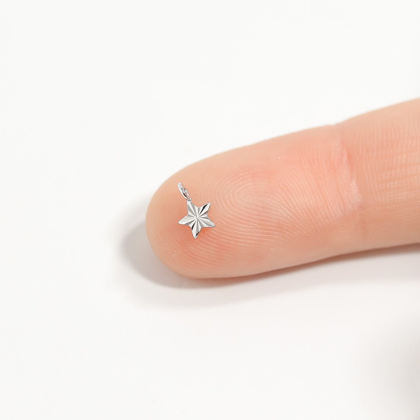 .925 Sterling Silver Sunburst Star Charm for Permanent Jewelry / PMJ1029