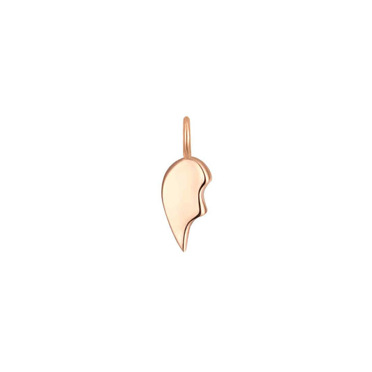 Permanent Jewelry Left Side 14K Solid Rose Gold Broken Heart Charm / PMJ2007