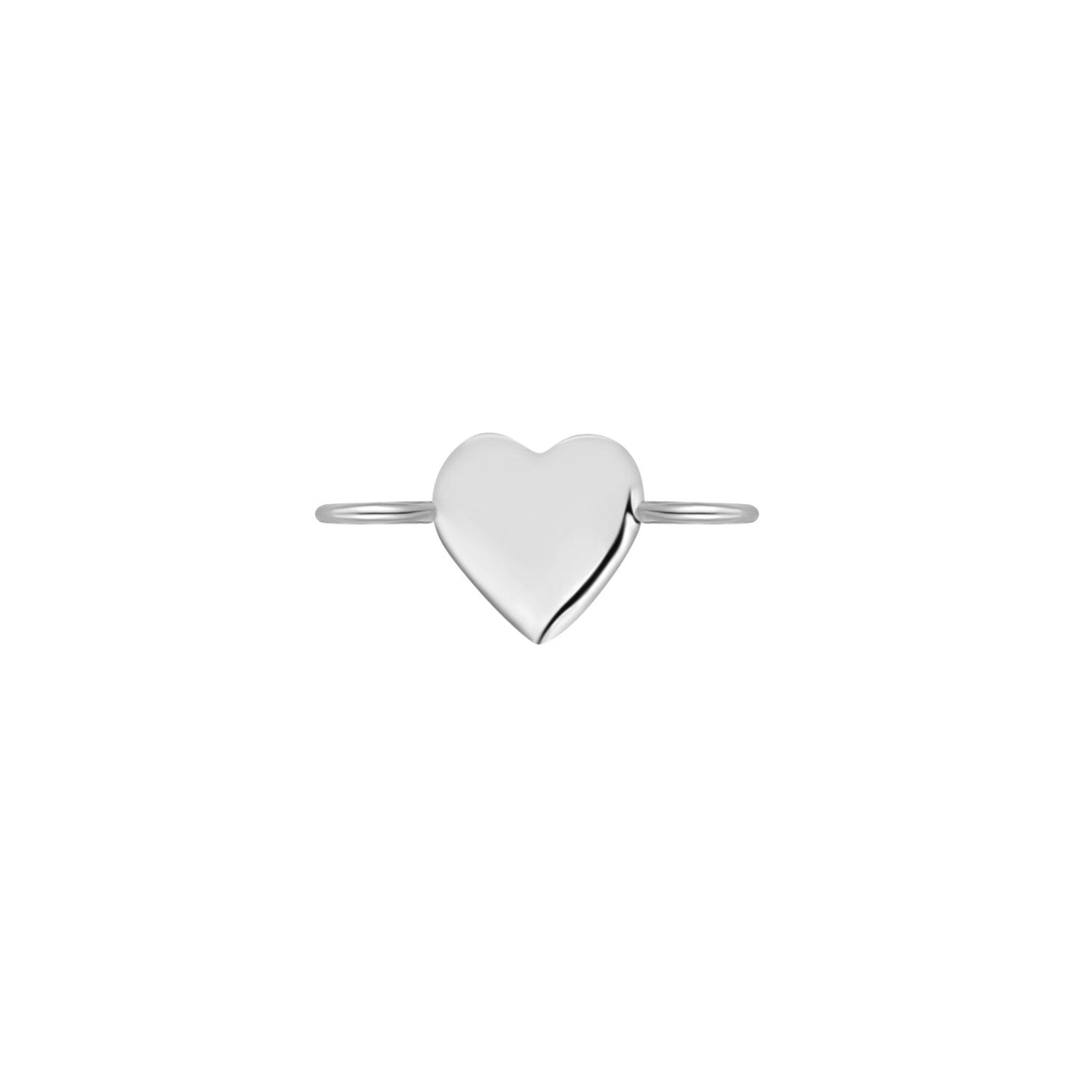 Permanent Jewelry Horizontal .952 Sterling Silver Heart Charm / PMJ3013