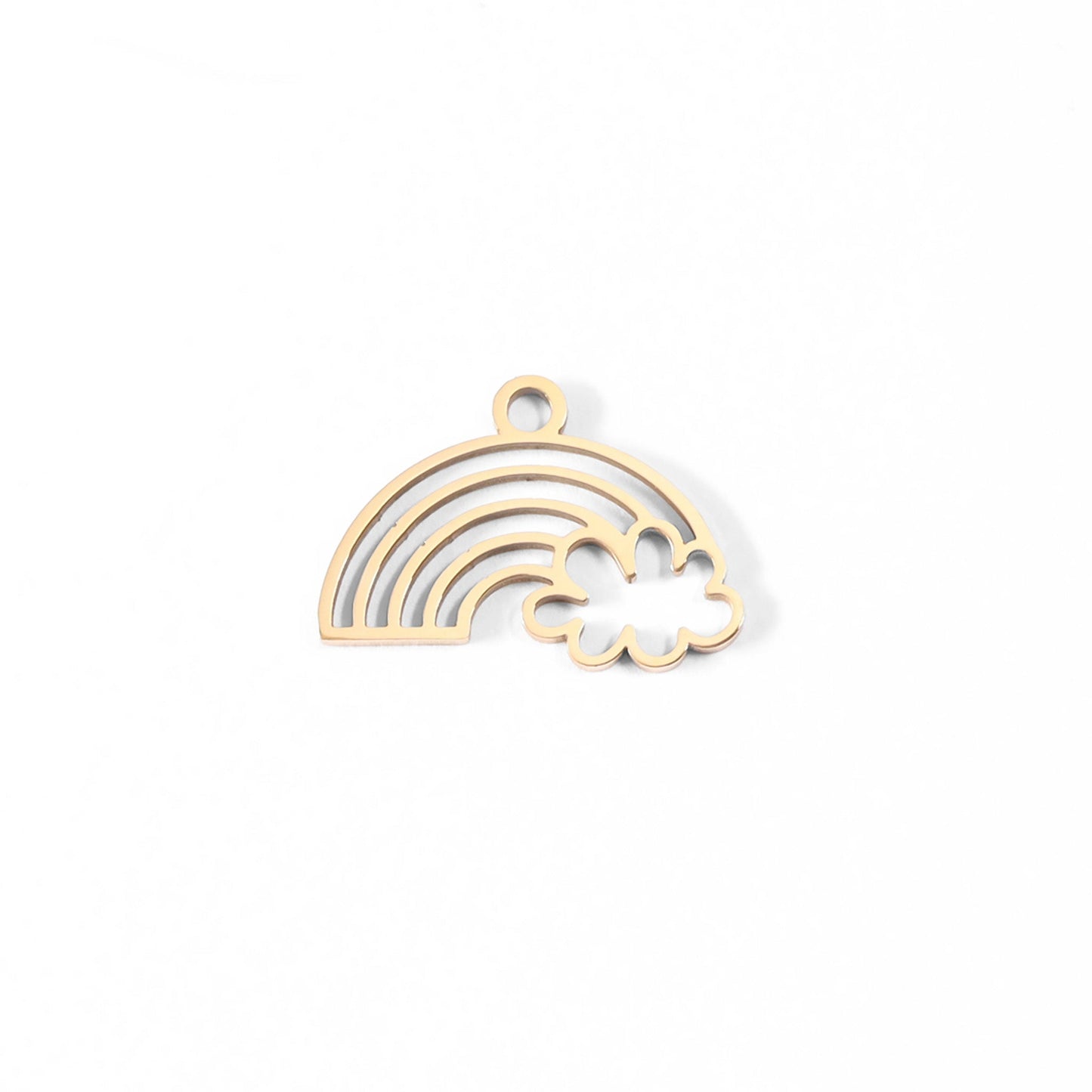 18K Gold PVD Stainless Steel Rainbow And Cloud Charm / PDL0032