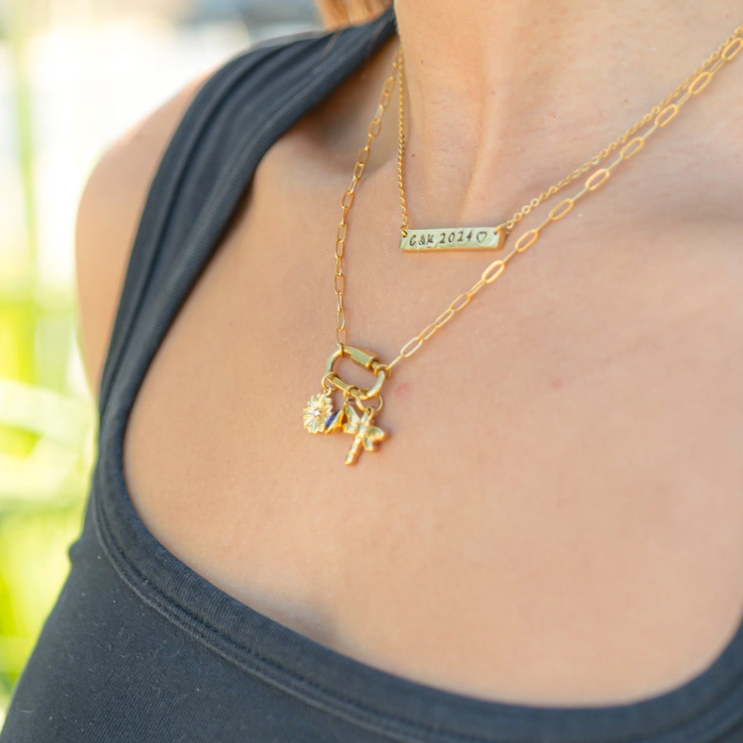 18K Gold PVD Stainless Steel Dragonfly Charm / PDL0103