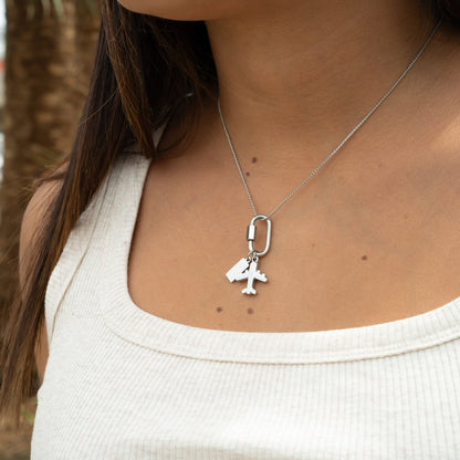 18K Gold PVD Stainless Steel Airplane Charm / PDL0095