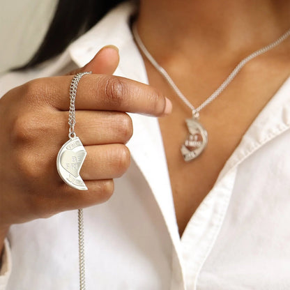 Stainless Steel Best Friend Break Apart Friendship Necklace / SBB0098