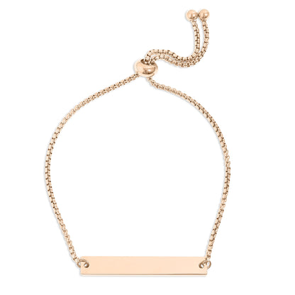 18K Gold PVD Stainless Steel Flat Adjustable Blank Bar Bracelet / SBB0129