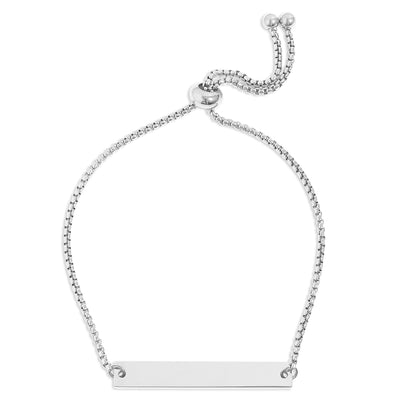 18K Gold PVD Stainless Steel Flat Adjustable Blank Bar Bracelet / SBB0129