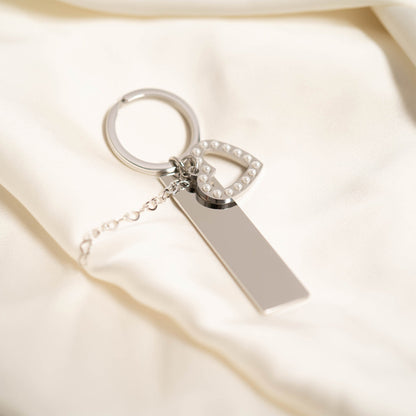 18K Gold PVD Stainless Steel Pearl Heart Charm / PDL0253