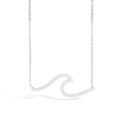 Stainless Steel Wave Necklace / SBB0143